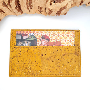 Eco Cork Card Slip | Mustard | Vegan Leather