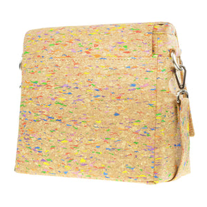 Vela | Multicoloured Fleck Vegan Leather Cork LED Handbag