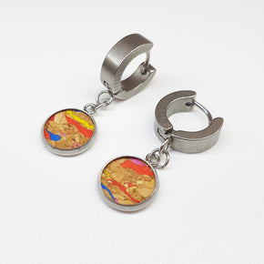 Fabrikk 1 Dwarf Planet Earrings | Natural Multi-coloured Fleck | Vegan Leather