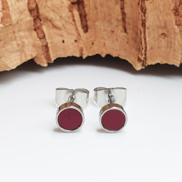 eco cork vegan stud earrings