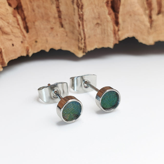 eco cork vegan stud earrings