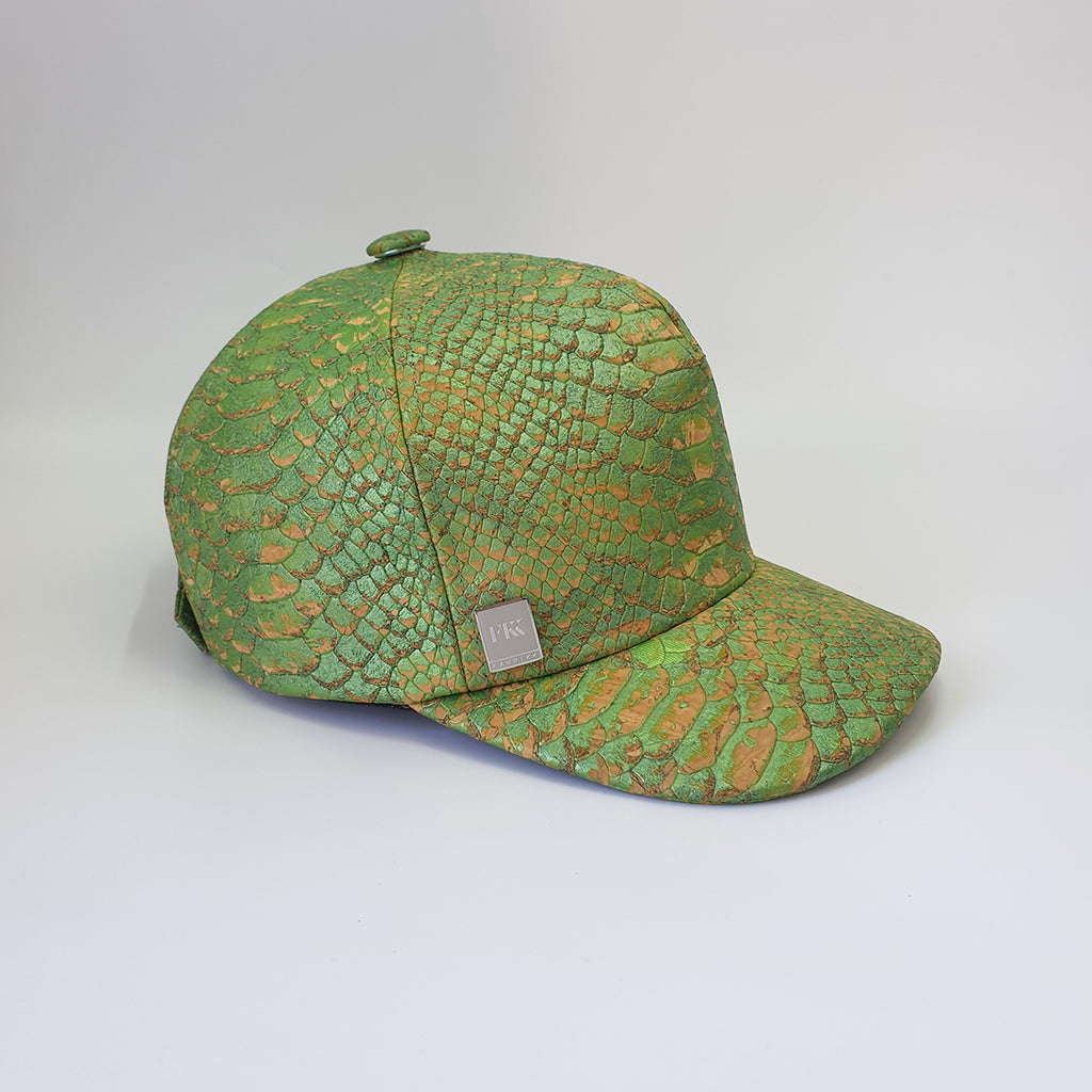 Fabrikk Cork Baseball Cap | Green Python Skin | Vegan Leather