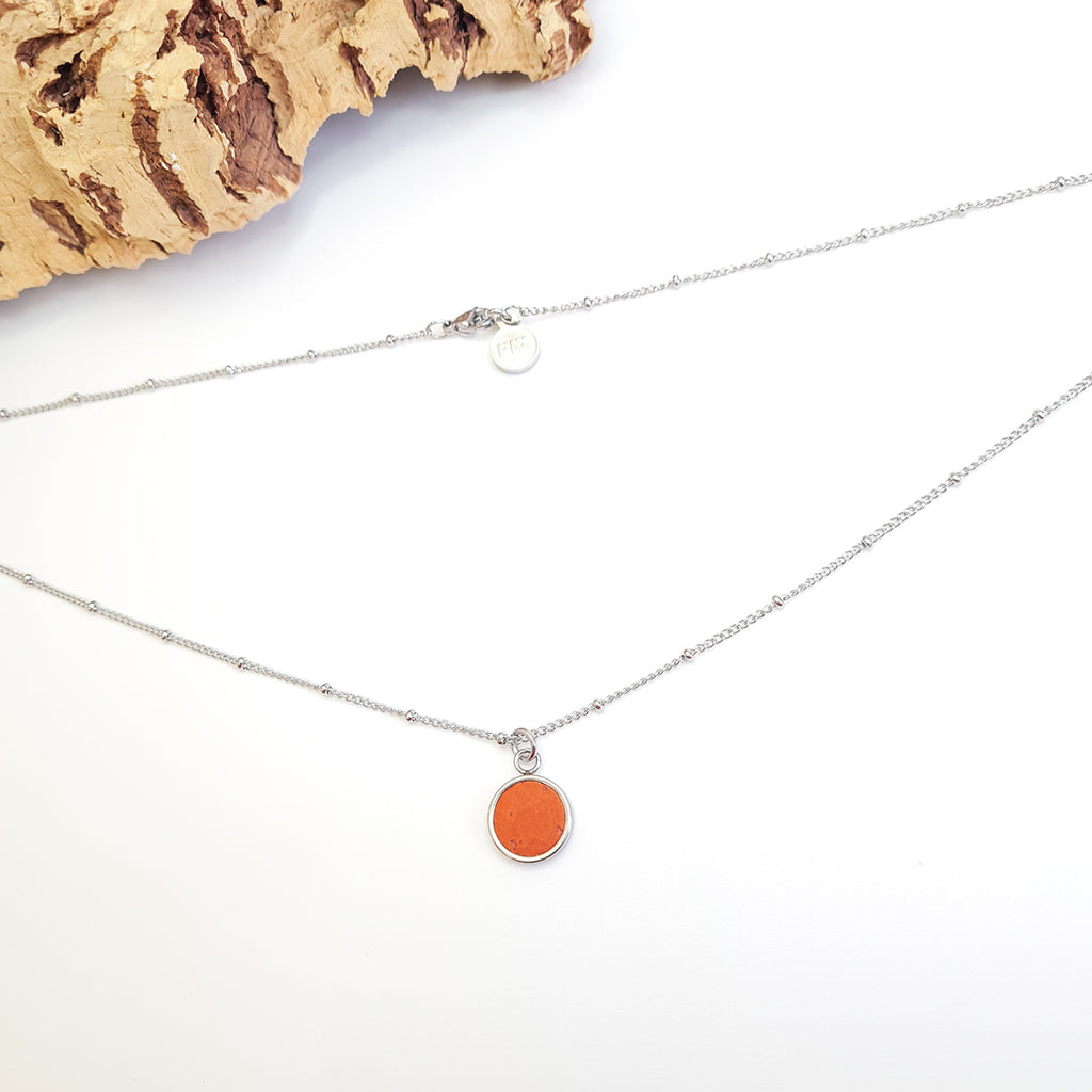 Fabrikk 1 Small Planet Necklace | Orange | Vegan 'Leather'