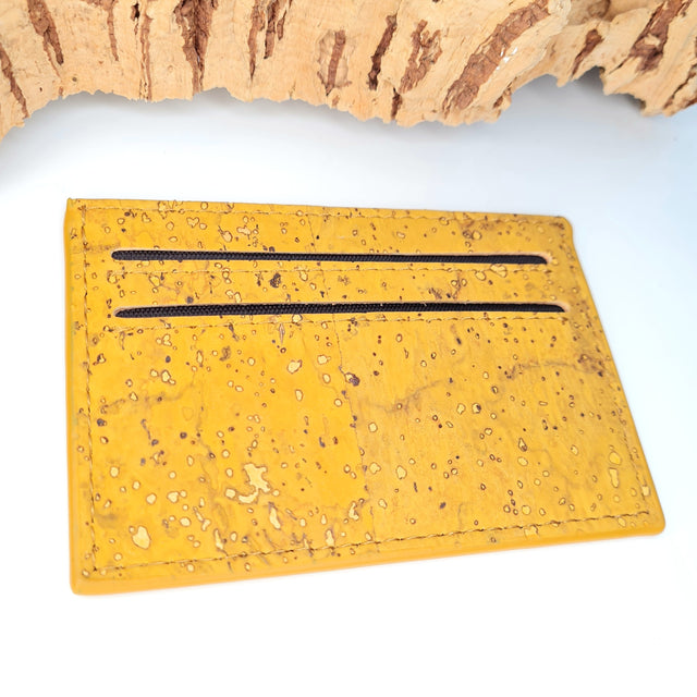 Eco Cork Card Slip | Mustard | Vegan Leather