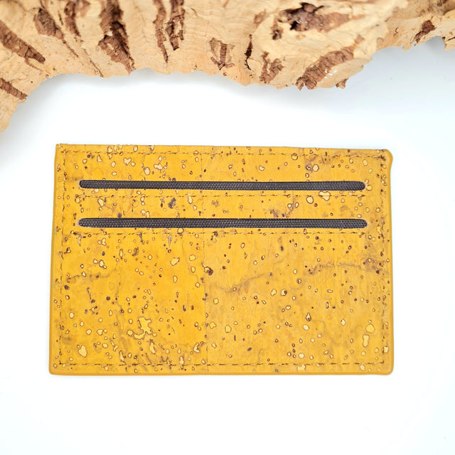 Eco Cork Card Slip | Mustard | Vegan Leather