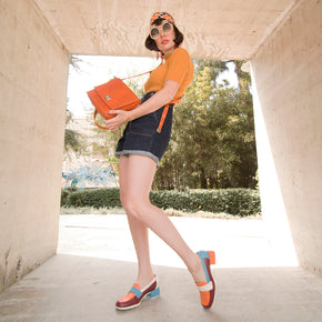 FABRIKK Vela LED Cork Handbag  | Orange | Vegan Leather
