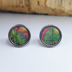 Fabrikk Cork Stud Earrings | Large | Cosmic Splash Green | Vegan Leather