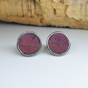 Fabrikk Cork Stud Earrings | Large | Purple Music | Vegan Leather