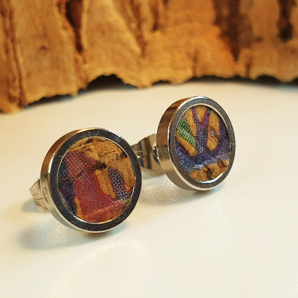 Fabrikk Cork Stud Earrings | Medium | Cosmic Splash | Vegan Leather