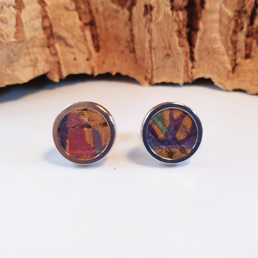 Fabrikk Cork Stud Earrings | Medium | Cosmic Splash | Vegan Leather