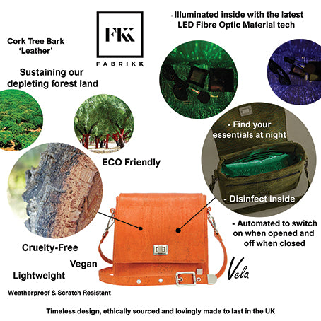 Fabrikk VELA LED Cork Handbag | Multicoloured Fleck | Vegan Leather