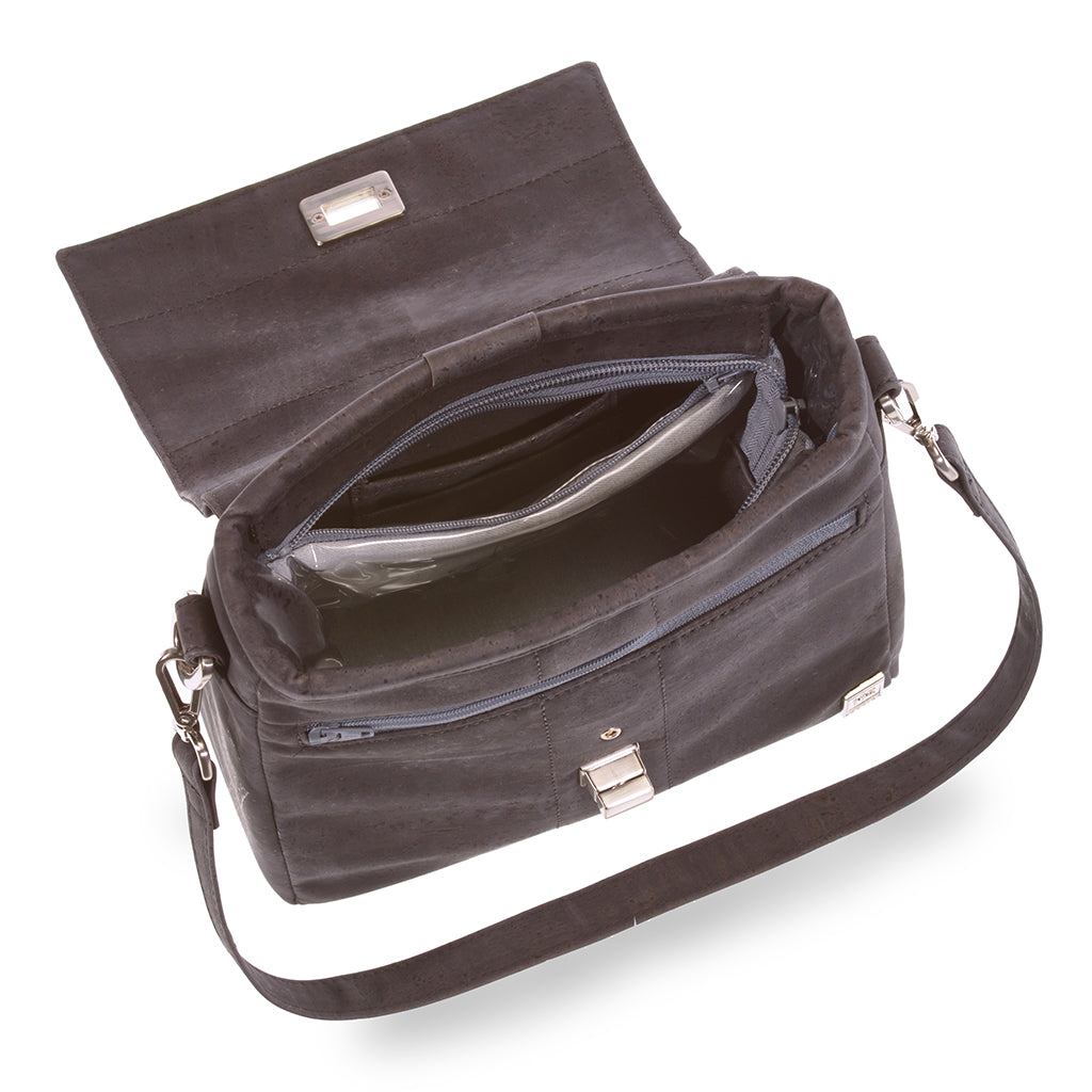 Fabrikk VELA Cork LED Handbag | Coal Black | Vegan Leather