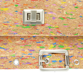 Vela | Multicoloured Fleck Vegan Leather Cork LED Handbag