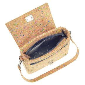 Vela | Multicoloured Fleck Vegan Leather Cork LED Handbag