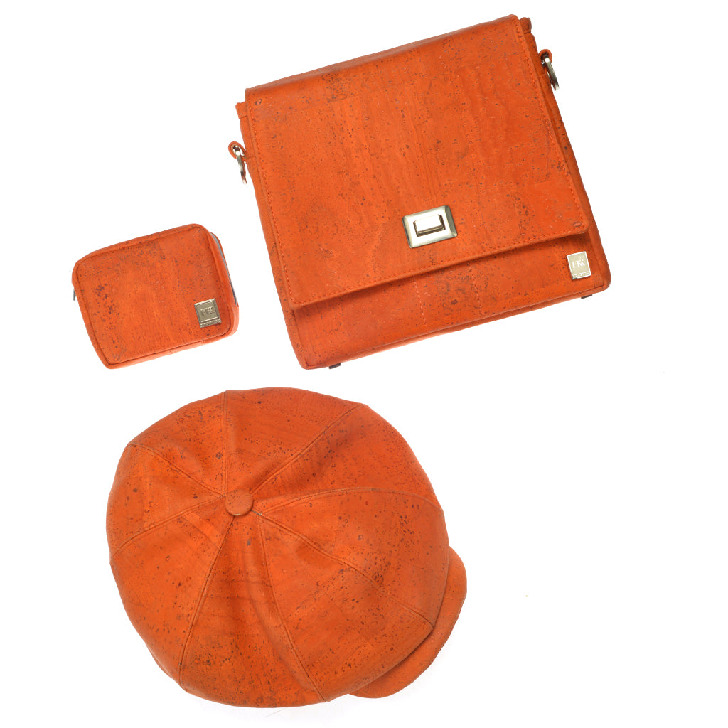 FABRIKK Vela LED Cork Handbag  | Orange | Vegan Leather