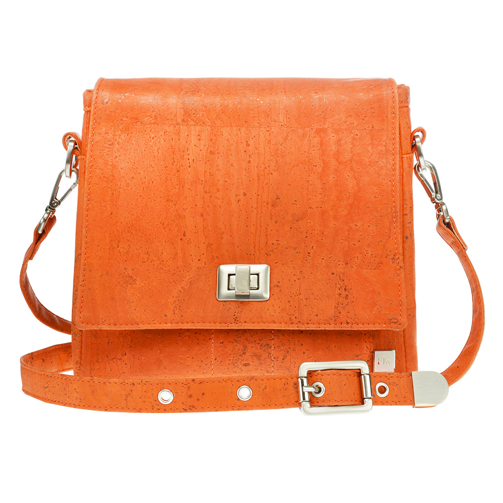 FABRIKK Vela LED Cork Handbag  | Orange | Vegan Leather