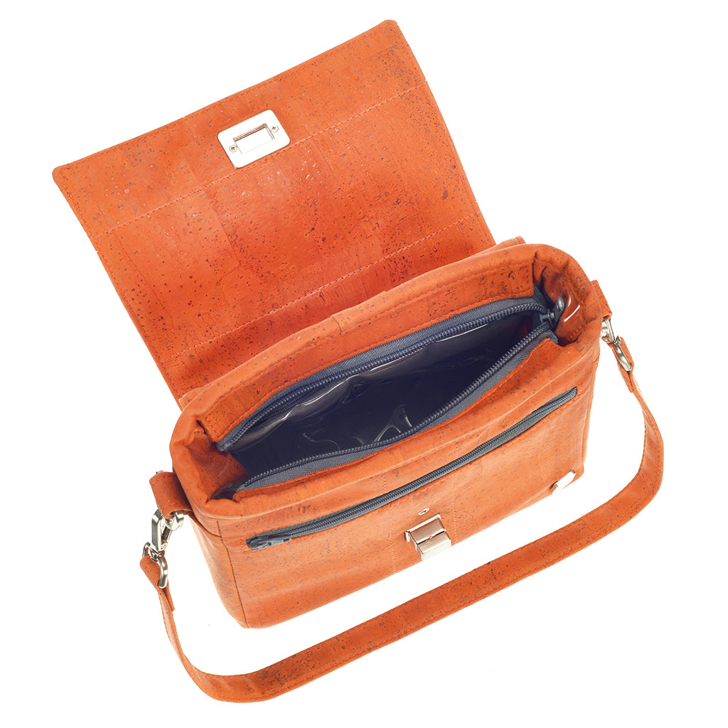FABRIKK Vela LED Cork Handbag  | Orange | Vegan Leather