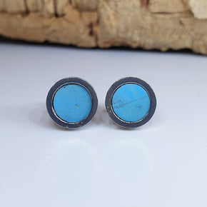 Fabrikk Cork Stud Earrings | Dwarf Size | Bahama Blue | Vegan Leather