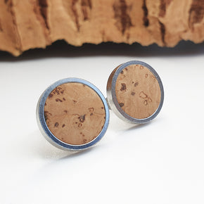 Fabrikk Cork Stud Earrings | Giant | Natural | Vegan Leather