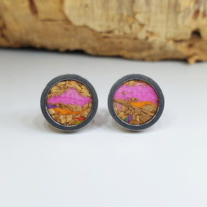 Fabrikk Cork Stud Earrings | Medium | Muliticoloured Fleck | Vegan Leather