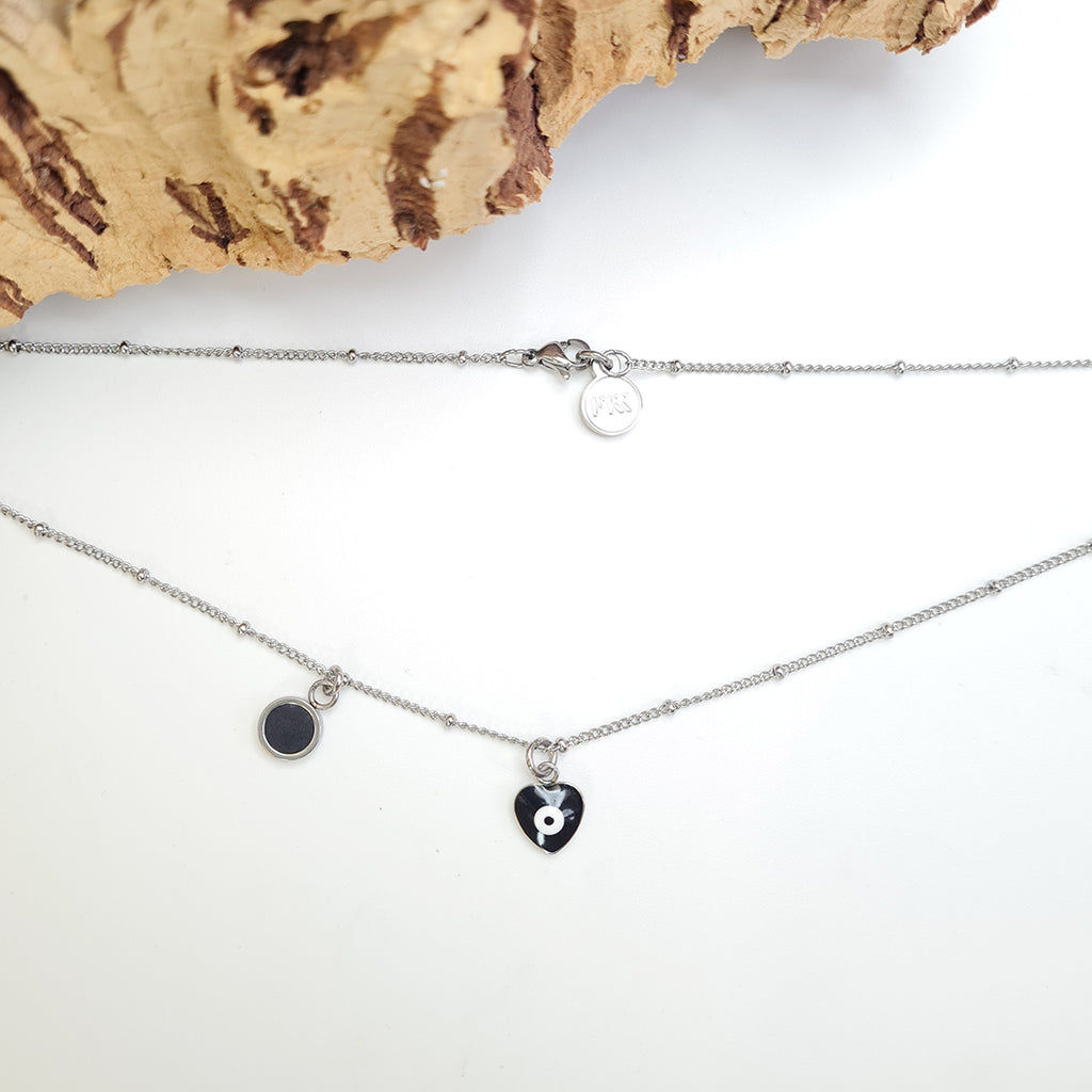 Fabrikk Black Heart Eye Pendant Necklace | Eco Cork