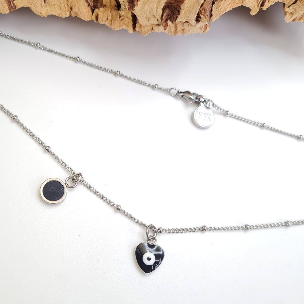 Fabrikk Black Heart Eye Pendant Necklace | Eco Cork