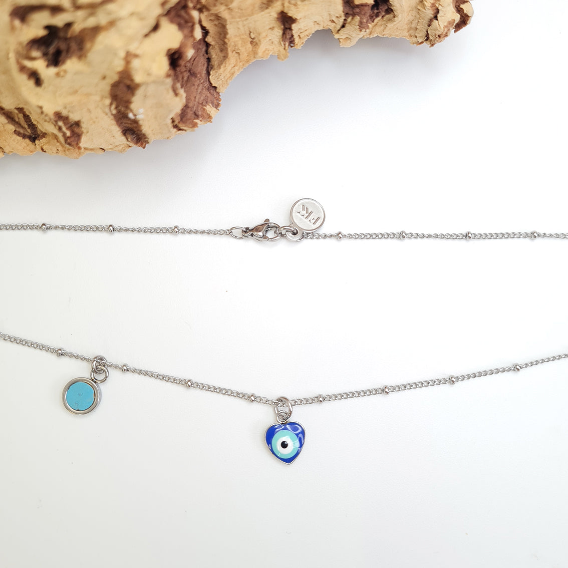 Fabrikk Blue Heart Eye Pendant Necklace | Eco Cork