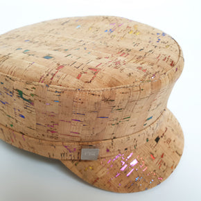 Fabrikk Cork 'Love Train' Hat | Multicoloured Metallic Fleck | Vegan Leather