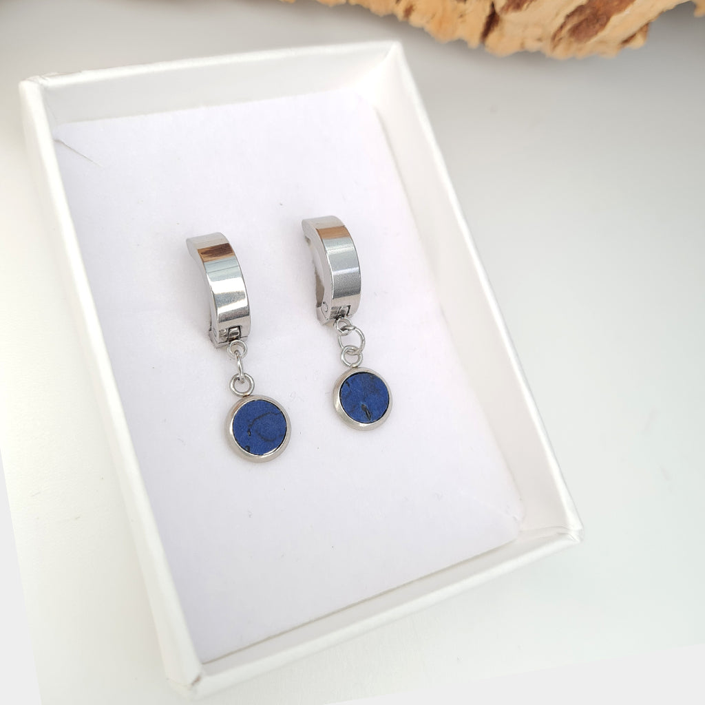 Fabrikk Atom Drop Earrings | Electric Blue | Vegan Leather