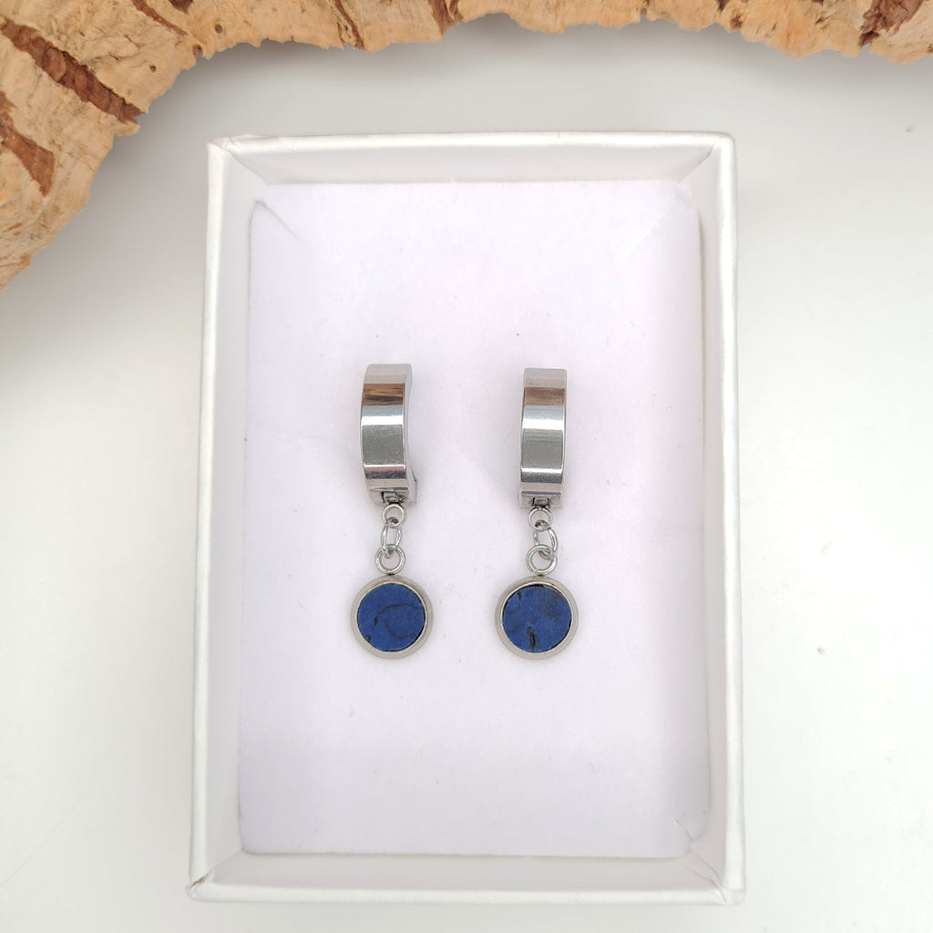 Fabrikk Atom Drop Earrings | Electric Blue | Vegan Leather