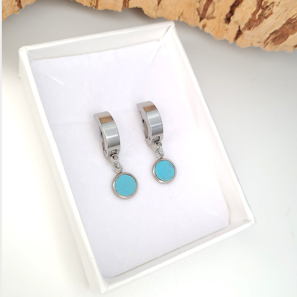 Fabrikk Atom Drop Earrings | Bahama Blue | Vegan Leather