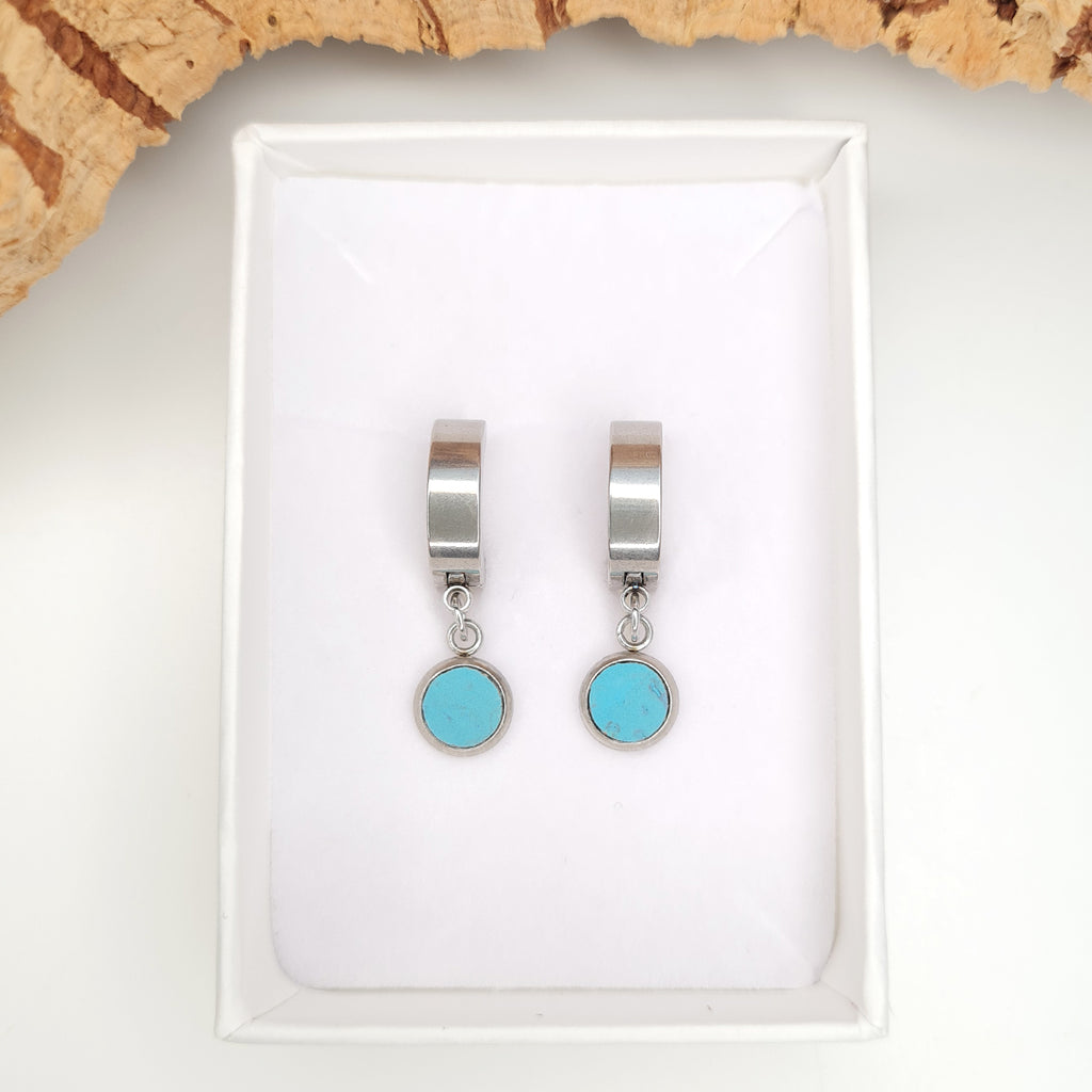 Fabrikk Atom Drop Earrings | Bahama Blue | Vegan Leather
