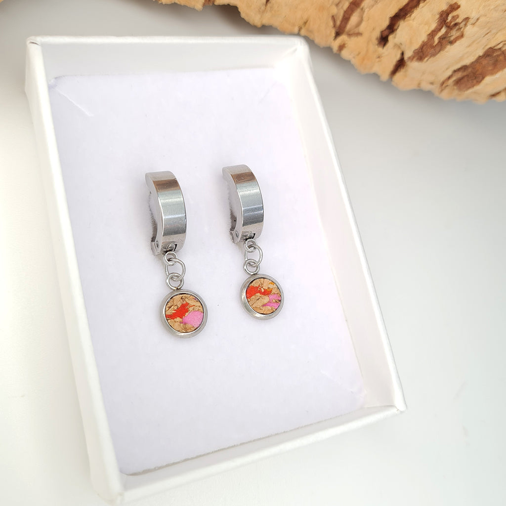 Fabrikk Atom Drop Earrings | Multicoloured Fleck | Vegan Leather
