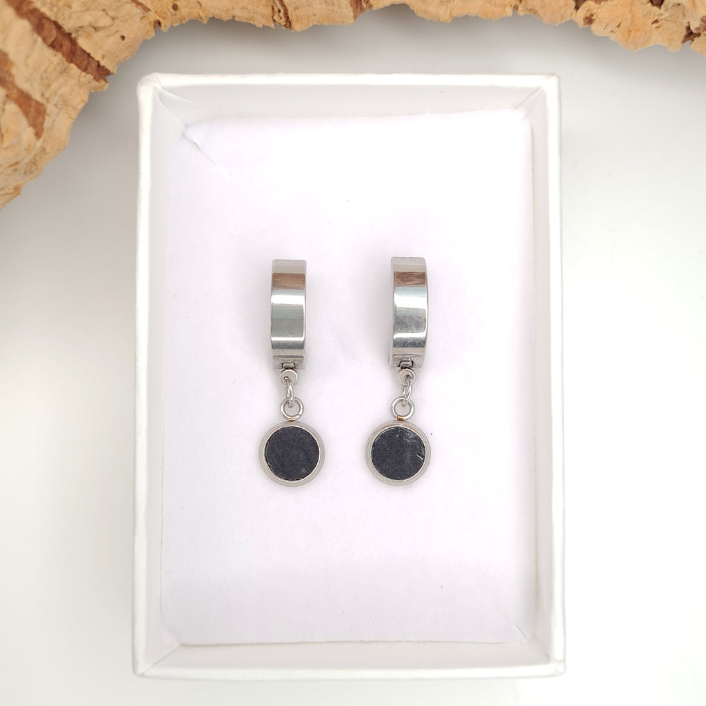 black earrings eco vegan cork
