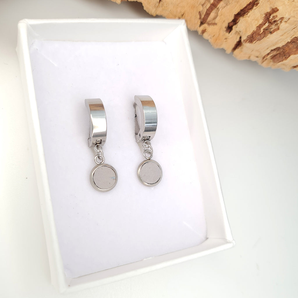 Fabrikk Atom Drop Earrings | Grey Area | Vegan Leather