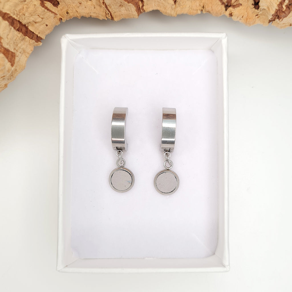 Fabrikk Atom Drop Earrings | Grey Area | Vegan Leather