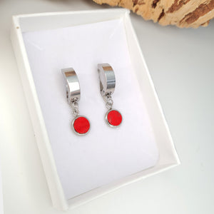 Fabrikk Atom Drop Earrings | Red | Vegan Leather