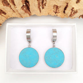 eco cork blue earrings