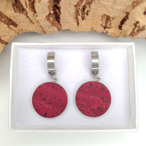 eco cork burgundy earrings