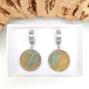 eco cork dangly earrings