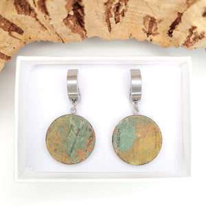 eco cork dangly earrings