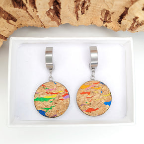 Fabrikk 1 Small Planet Earrings | Multicoloured Fleck | Vegan Leather