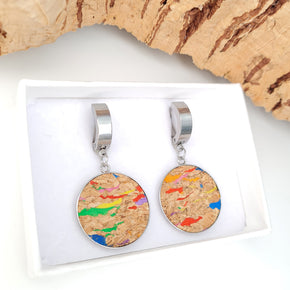 Fabrikk 1 Small Planet Earrings | Multicoloured Fleck | Vegan Leather