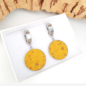 Fabrikk 1 Small Planet Earrings | Mellow Mustard | Vegan Leather