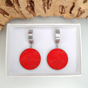 Fabrikk 1 Small Planet Earrings | Red | Vegan Leather