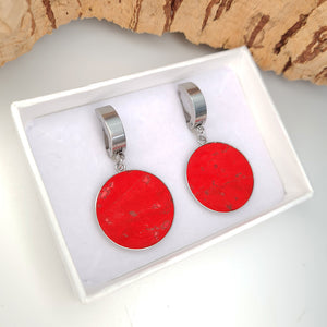 Fabrikk 1 Small Planet Earrings | Red | Vegan Leather