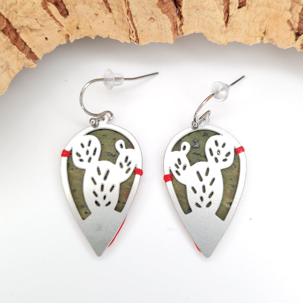 laser cut cactus earrings vegan jewellery eco