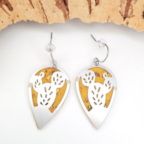 Fabrikk CACTUS Laser Cut Earrings | Mellow Mustard | Vegan Leather