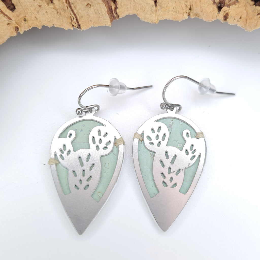 Fabrikk CACTUS Laser Cut Earrings | Mint Green | Vegan Leather