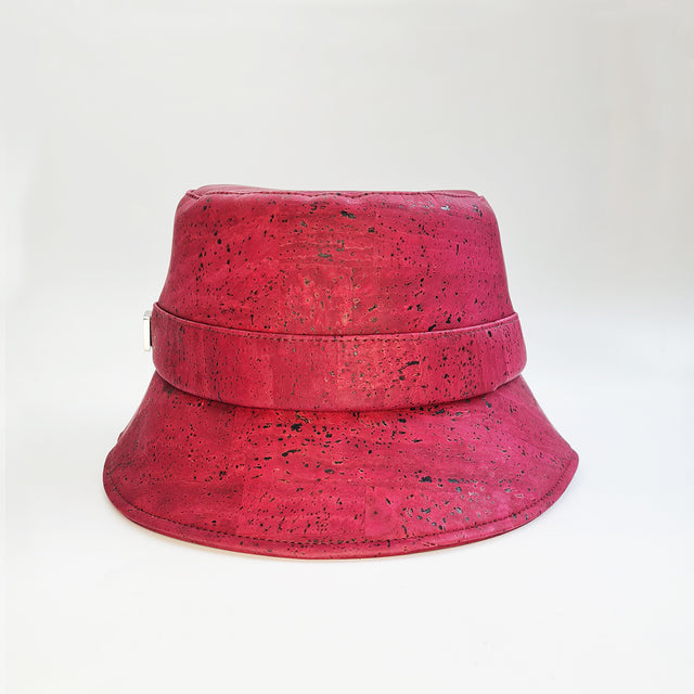 burgundy eco cork vegan bucket hat